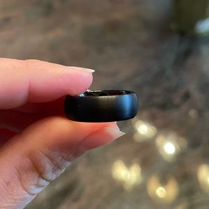 Size 9 Mens Matte Black Wedding Band
